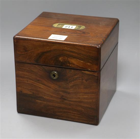 An early Victorian rosewood decanter box,